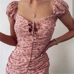 Tiger Mist Cayden Mini Dress Pink Floral | small